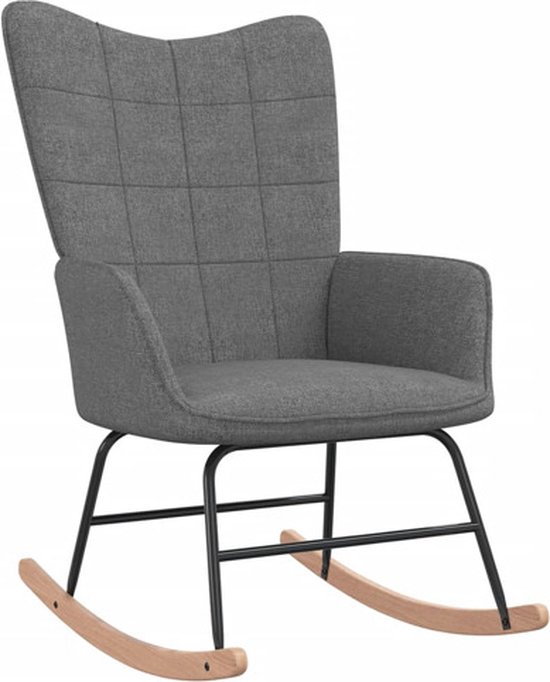 vidaXL Chaise à bascule Tissu Gris foncé