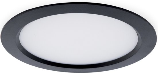 Groenovatie LED Paneel Plafondlamp 30W - Rond - ⌀ 23 cm - Warm Wit - Inbouw - Zwart