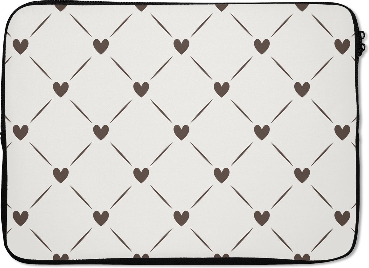 Laptophoes - Laptoptas - Patronen - Geometrie - Hart - Laptop - 14 Inch - Laptop sleeve