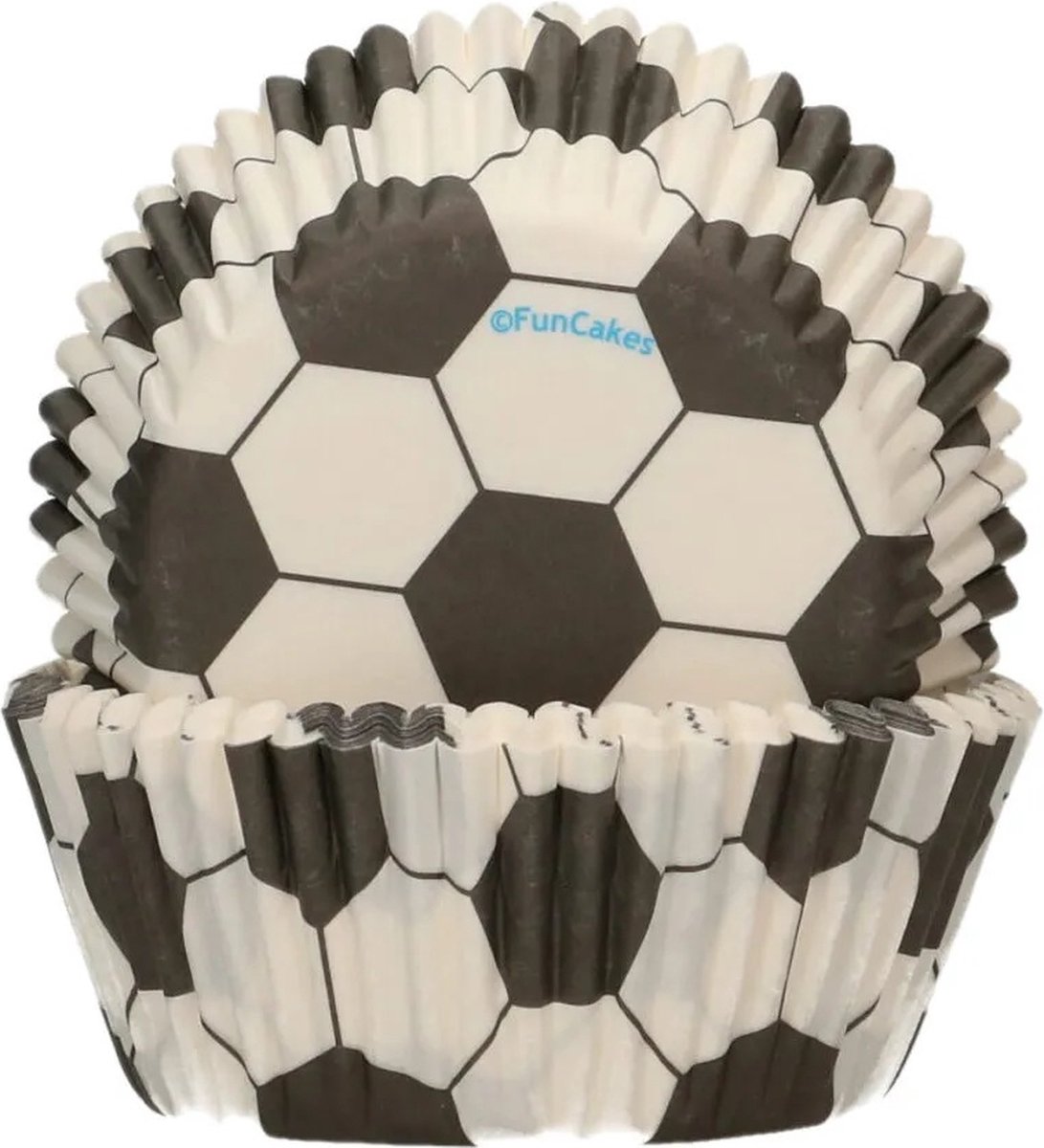 FunCakes - Cupcakevormpjes - Voetbal - pk/48