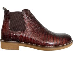 Leren schoenen- Heren Laarzen- Chelsea boots- Heren schoenen- Exclusief Stoere Mannen laarzen- Enkellaarsje 502- Leather- Bruin- Maat 41