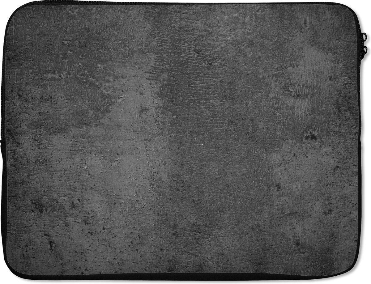 Laptophoes - Beton print - Retro - Grijs - Abstract - Cover laptop - Sleeve - 17 Inch