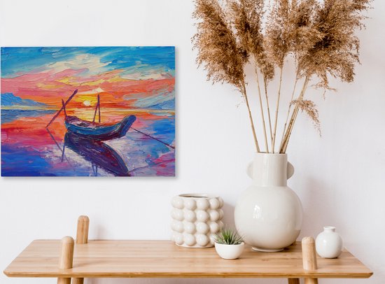 Toile - Peinture - Peinture à l'huile - Bateau - Water - 40x30 cm - Intérieur - Décoration Décoration murale
