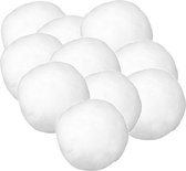 10x Witte kunst sneeuwballen 6 cm - Sneeuwversiering/sneeuwdecoraties