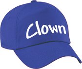 Clown verkleed pet blauw voor kinderen - baseball cap - carnaval verkleedaccessoire voor kostuum