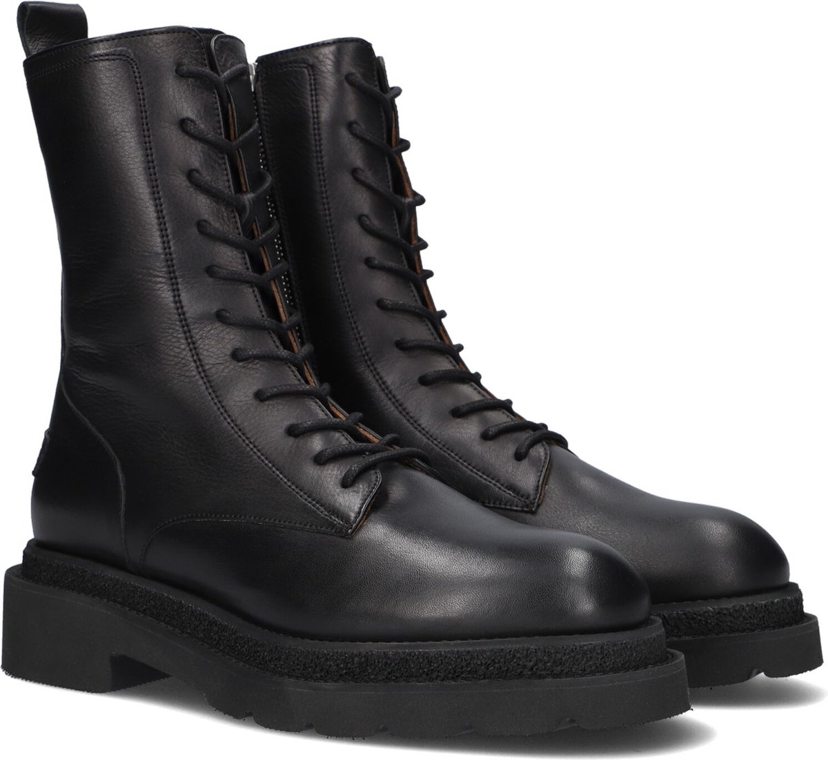 Shabbies 185020065 Veterboots - Laarzen Met Veters - Dames - Zwart - Maat  41 | bol.com