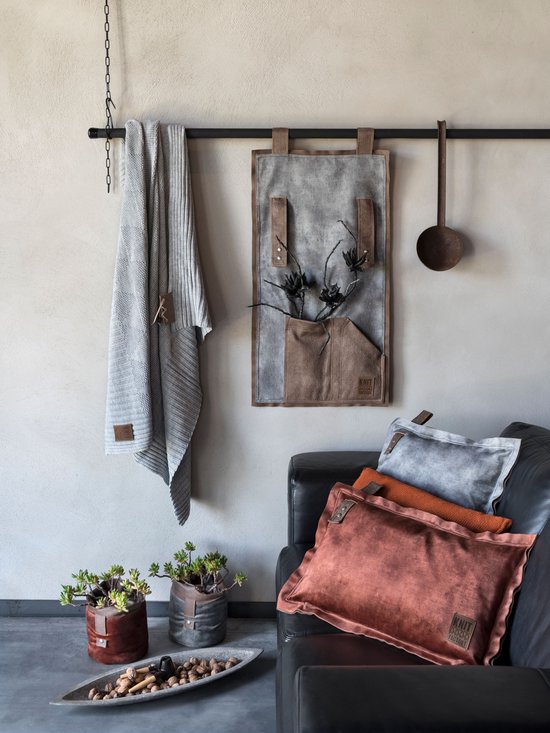 Knit Factory Dax Pocket - Wandkleed - Armleuning Organizer - Opbergzak voor bank - Beige - 100x50 cm