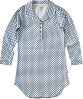 Little Label Pyjama Dames Maat S/36 - lichtblauw, wit - Twinkle - Nachthemd - Slaapshirt - Zachte BIO Katoen