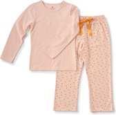 Little Label Pyjama Meisjes Maat 134-140/10Y - roze, Geel - Hartjes - Pyjama Kind - Zachte BIO Katoen