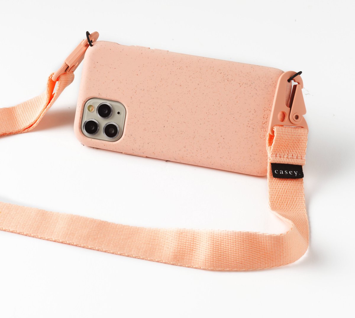 Apple iPhone 13 Pro Max duurzaam hoesje roze met horizontale brede band roze