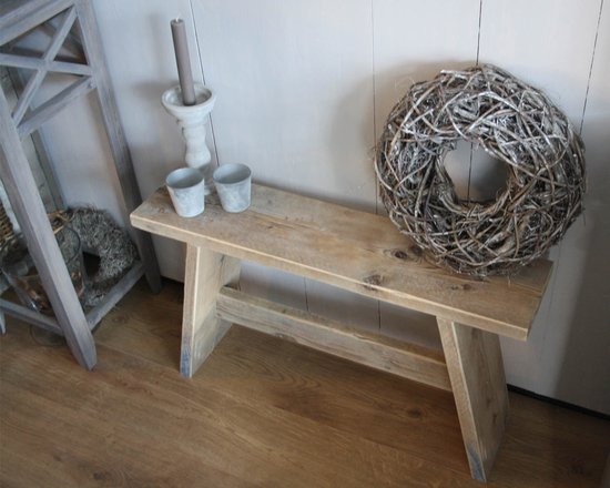 Banc en bois d'échafaudage 110 cm - Bois usagé - Chutes de bois - 110x19,5x47 cm