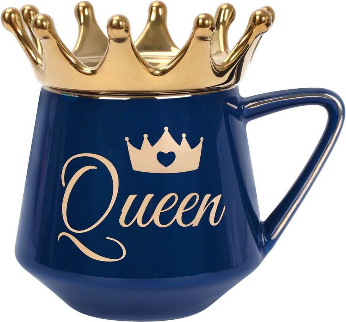 Coffee Lover - Mok Queen Blauw - met écht goud