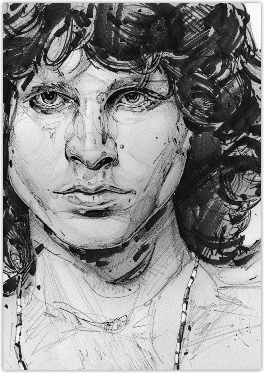 Passionforart.eu Jim Morrison - canvas - 70 x 50 cm full colour