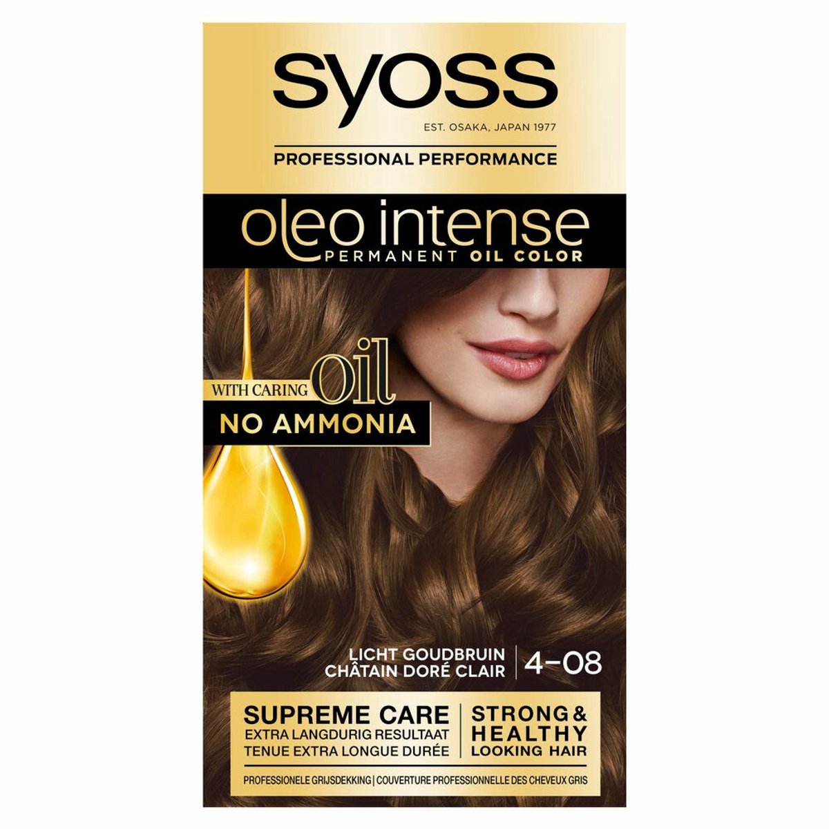 3x Syoss Color Oleo Intense 4-08 Licht Goudbruin