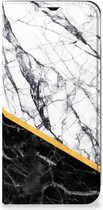 GSM Hoesje Geschikt voor Samsung Galaxy A23 Mobiel Case Marble White Black