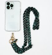 Casemania Universele Telefoonkoord met Kralen - Verstelbare Schouder Ketting - Koord voor Telefoon - Emerald Green