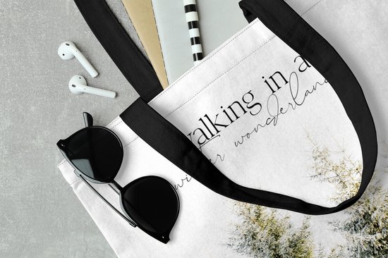 MuchoWow® Schoudertas - Strandtas - Big Shopper - Boodschappentas - Kerst - Winter - Kerstboom - 45x45 cm - Katoenen tas