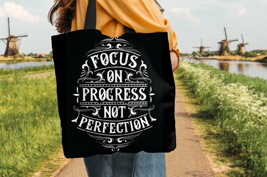 Sac à bandoulière - Sac de plage - Shopper Motivation - Lettres - Rétro - 40x40 cm - Sac en coton