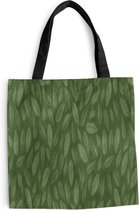 MuchoWow® Schoudertas - Strandtas - Big Shopper - Boodschappentas - Patroon - Bladeren - Groen - 45x45 cm - Katoenen tas