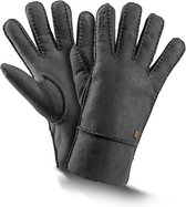 Fellhof Trend warme handschoenen winter maat 9 - antraciet - lamswol - lamsleder - gevoerd – unisex