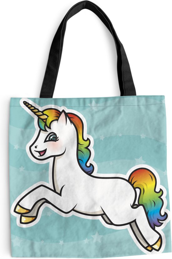 Schoudertas - Strandtas - Shopper Eenhoorn in een bos - 40x40 cm
