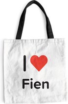 MuchoWow® Schoudertas - Strandtas - Big Shopper - Boodschappentas - I love - Fien - Meisje - 40x40 cm - Katoenen tas