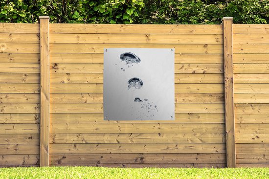 Grandes bulles d'air dans l'eau affiche de jardin 100x100 cm - Toile de jardin / Toile d'extérieur / Peintures pour l'extérieur (décoration de jardin)