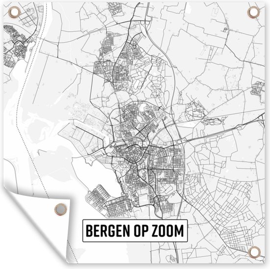 Tuin poster Stadkaart Bergen op Zoom 200x200 cm Tuindoek