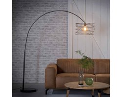 Booglamp Curl | 1 lichts | Ø 45 cm | 192 cm | woonkamer | grijs | metaal | modern / landelijk design