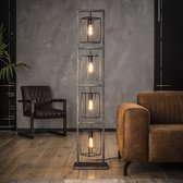 Vloerlamp cubic tower | 4 lichts | charcoal / grijs / zwart | metaal |160 cm | vloerlamp / staande lamp | modern / sfeervol design