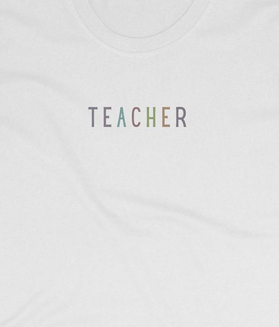 T-shirt Femme Professeur - Col Rond - Manches Courtes - Wit - Taille 3XL