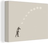 Toile - Abstrait - Lune - Homme - Abstrait - Astrologie - 160x120 cm - Peintures sur toile - Toile Canvasdoek