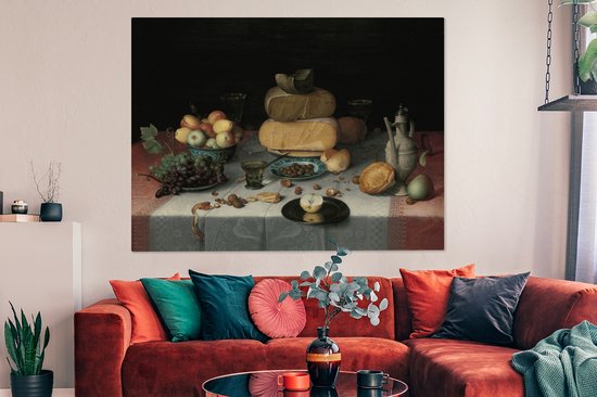 Toile - Peinture Nature morte aux fromages - Oeuvre - Maîtres anciens - 160x120 cm - Décoration de chambre - Salon