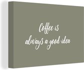 Tableau sur toile Le Coffee est toujours une bonne idée - Café - Proverbes - Citations - 90x60 cm - Décoration murale