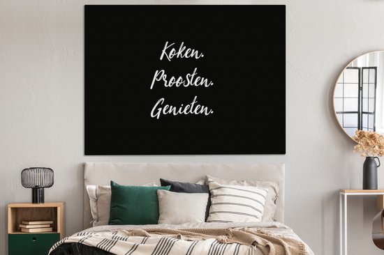 Impression sur toile Citations - Proverbes - Cuisine. Pain grillé. Apprécier. - Nourriture - 160x120 cm - Décoration murale XXL