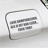Bumpersticker - Lieve Bumperklever - 6 X 14,8 - Antraciet