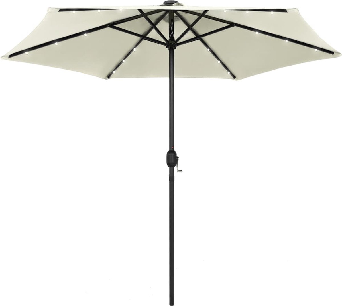 COSTWAY Parasol de Jardin Déporté Inclinable Dia.270 x 250 CM avec 18 LED, Anti-UV Strucutre en Métal Robuste pour Terrasse, Rouge - Jardin