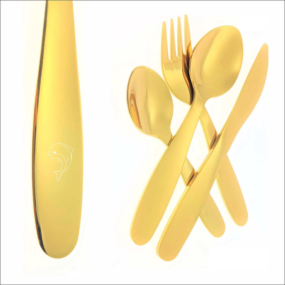 Goedkoopste Kinderbestek Met Gravering - Dolfijn