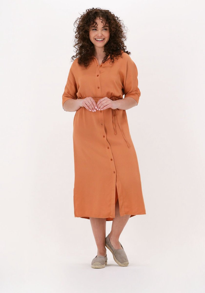 Simple Woven Dress Illa Crepe Jurken Dames - Rok - Jurk - Oranje - Maat XL