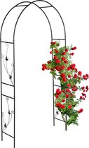 Relaxdays arche de rose ronde - arche de jardin en métal - jardin d'arche de plante - arche de plante grimpante noire