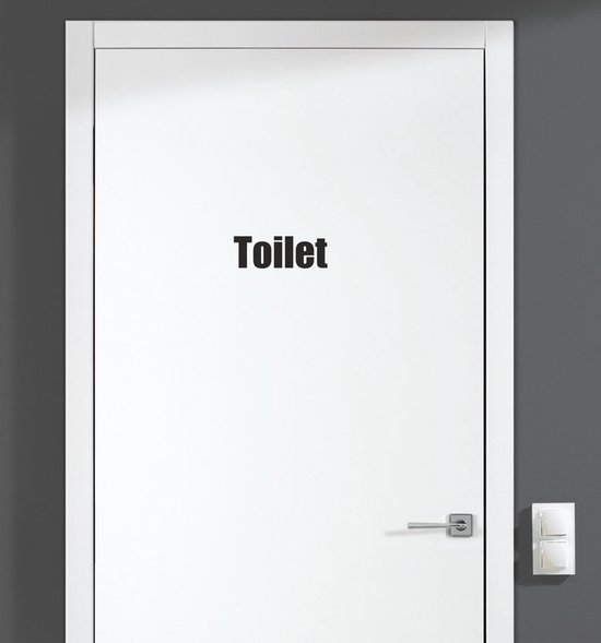 Deursticker - Toilet - Zwart 10x3,5