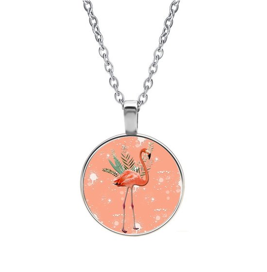 Ketting Glas - Flamingo