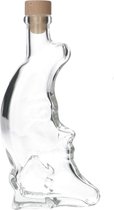 Glazen Fles 'Maan' - 200 ml - Decoratieve Flessen, Glazen Flesjes Met Dop - Vorm: Maan Glas - Transparante Fles - Glas - 1 Stuk
