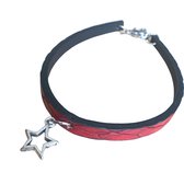 Armband- Rood- Ster-Leer- 16-18 cm- Charme Bijoux