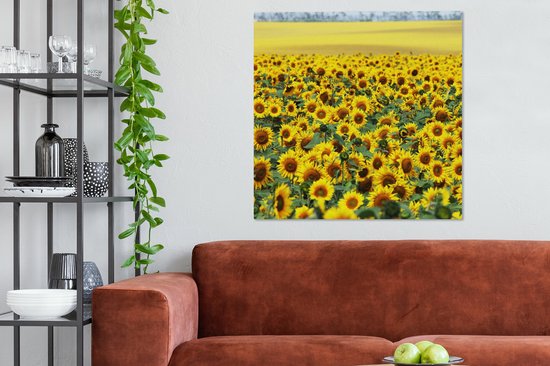 Tableau sur toile Tournesol - Fleurs - Nature - 90x90 cm - Décoration murale