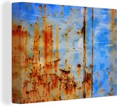 Canvas Schilderij Staal - Roest - Vintage - 40x30 cm - Wanddecoratie