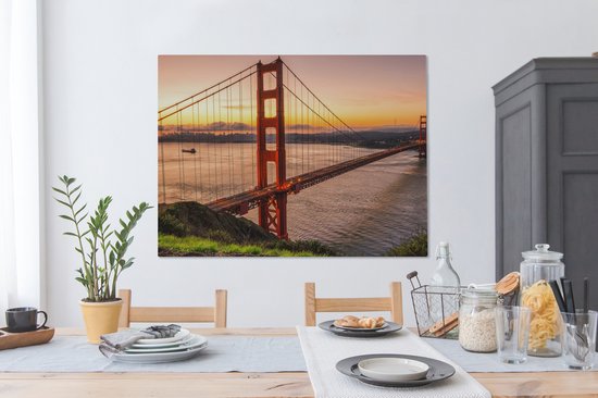 Tableau Toile Pont - Water - Etats-Unis - 120x90 cm - Décoration murale