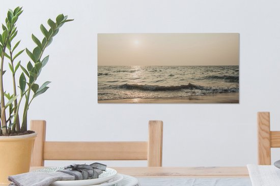 Tableau sur toile Mer - Plage - Soleil - 40x20 cm - Décoration murale