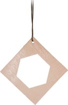 TAK Design Vinter Hanger Hexagon Vierkant - Leer - 7 x 7 cm