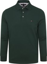 Tommy Hilfiger - Poloshirt Longsleeve Donkergroen - Slim-fit - Heren Poloshirt Maat XL